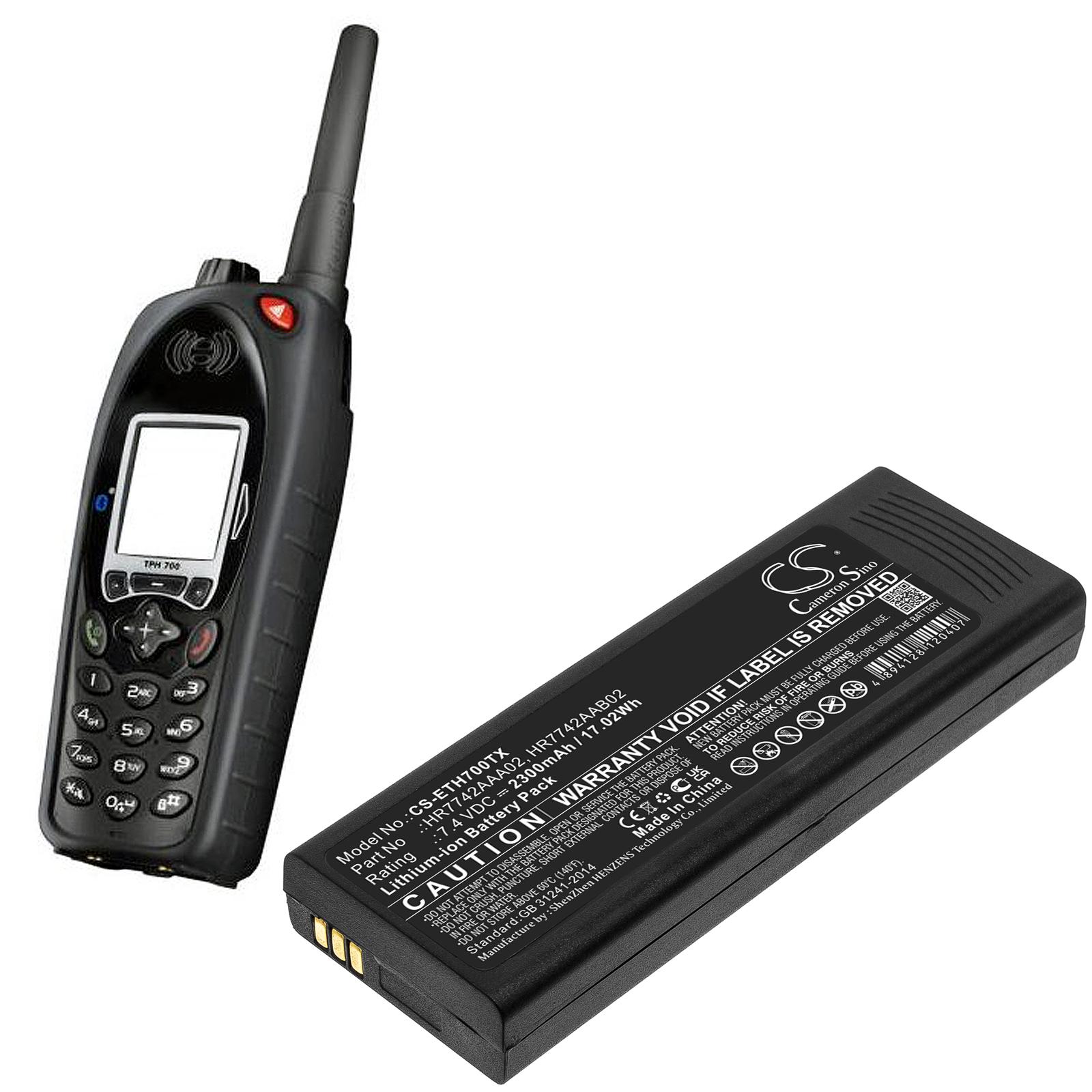 Батерия за радиостанция Cassidian P3G TPH700 HR7742AAA02 Liion  7,4V 2300mA Cameron Sino