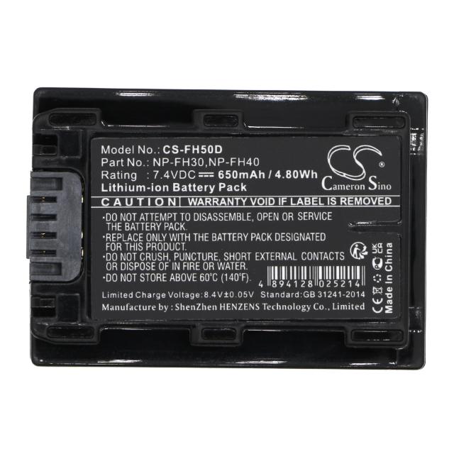 Camera Battery for SONY NP-FH50D LiION  7,4V 650mAh  Cameron Sino 