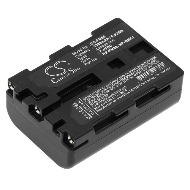 Camera Battery for SONY NP FM50 LiIon 7.2V 1300mAh Cameron Sino 