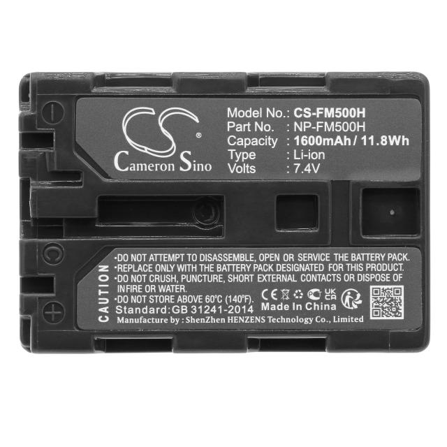 Camera Battery for NPFM500H LiIon 7.2V 1600mAh  Cameron Sino 