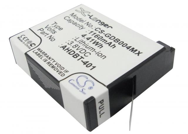 Батерия за камера GOPRO Hero 4; HERO 4 Plus  AHDBT-401  3,8V 1160mAh   LIIon Cameron Sino 