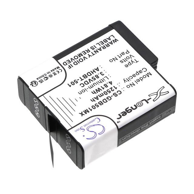 Camera Battery for GOPRO Hero 5; Hero 6; Hero 7; Hero 8   AHDBT-501  3,85V 1250mAh   LIIon Cameron Sino 