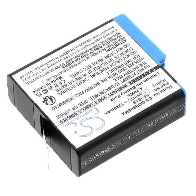 Camera Battery for GOPRO Hero 5; HERO 6; Hero 7; Hero 8  AABAT-001  3,85V 1220mAh   LIIon Cameron Sino 