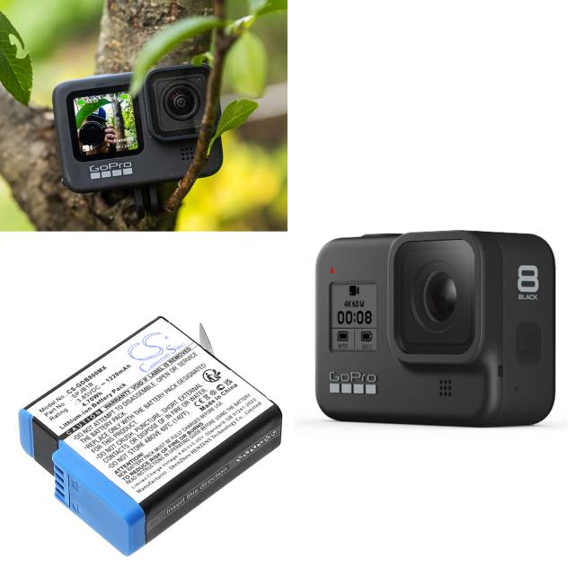 Camera Battery for GOPRO Hero 5; HERO 6; Hero 7; Hero 8  AABAT-001  3,85V 1220mAh   LIIon Cameron Sino 