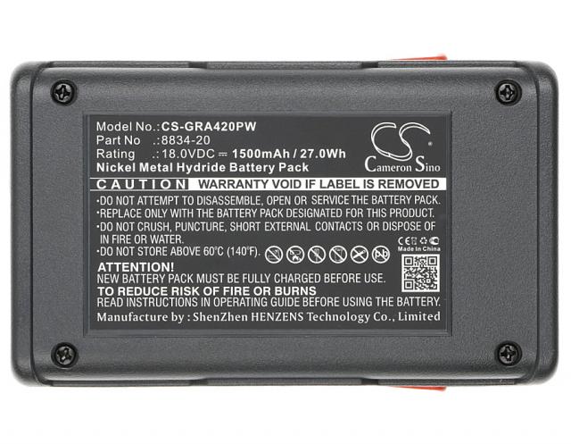 Батерия Cameron Sino,  за акумулаторен храсторез GARDENA 648844, EasyCut 42, SmallCut 300, 8834-20 18V 1500mAh Cameron Sino 