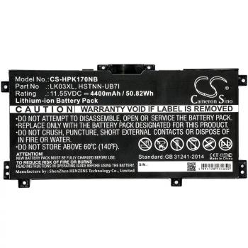 Laptop Battery for HP Envy 17-AE010NC, Envy X360 15-BP008UR HSTNN-UB71 LiIon 11.55V 4400 mAh CAMERON SINO