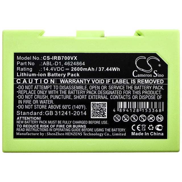 Батерия за прахосмукачка iRobot 5150, 7150, Roomba e5, Roomba i8 4624864  LiIon 14,4V 2600mAh CAMERON SINO 