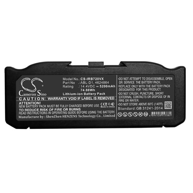 Camera Battery for Vacuum cleaner  iRobot 5150, 7150, Roomba e5, Roomba i8 4624864  LiIon 14,4V 5200mAh CAMERON SINO 