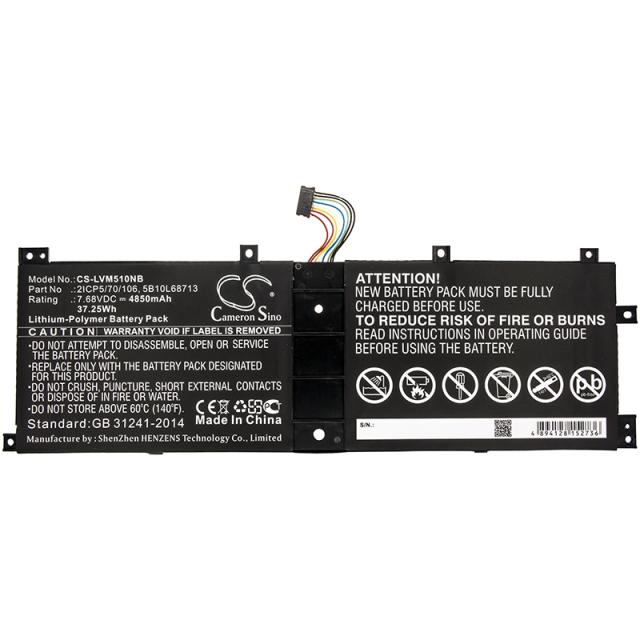 Laptop Battery for  LENOVO IdeaPad MIIX 510 12ISK, Miix 520-12IKB, LH5B10L67278 LiPo  7.68V 4850mAh CAMERON SINO 