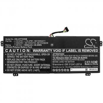 Laptop Battery for LENOVO YG 720-13IKB 80X6006PAU, Yoga 720-13IKB 80X6001QGE, Yoga 730-13IKB, L16C4PB1 LiPo  7.68V 6000mAh  CAMERON SINO