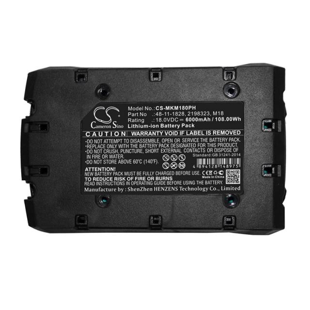 Battery for power tools Milwaukee 0880-20 2601 2198323  LIIon 18V 6000mA Cameron Sino 