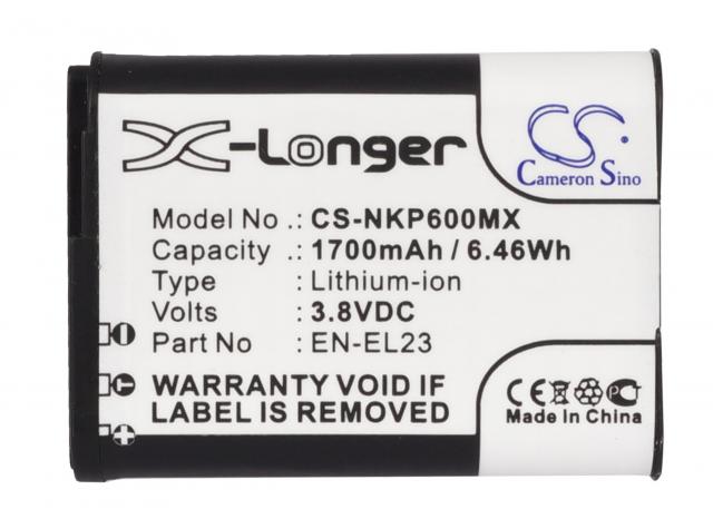 Camera Battery for NIKON EN-E23  Coolpix P600; P900  LiIon 3,8V  1700mAh  Cameron Sino 