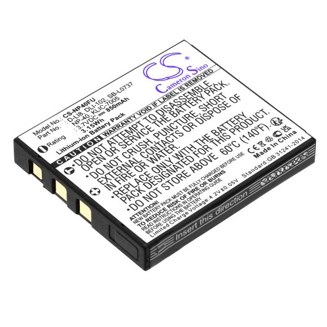 Camera Battery for FUJI NP40 Li-Ion 3.7V, 700MAH, Cameron Sino 