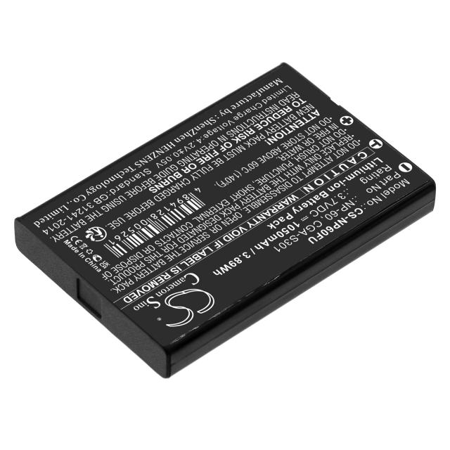 Camera Battery for FUJI NP60 LiIon 3.7V 1050mAh Cameron Sino 