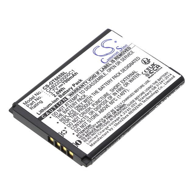 Mobile battery  ALCATEL 2010D, One Touch 356, One Touch 665  CAB22B0000C1 LiIon 3,7V 700mAh CAMERON SINO 
