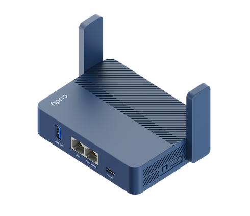 Безжичен рутер Cudy TR3000 VPN Travel router AX3000,2.5Ghz WAN,USB-C, 2 x антени,син 