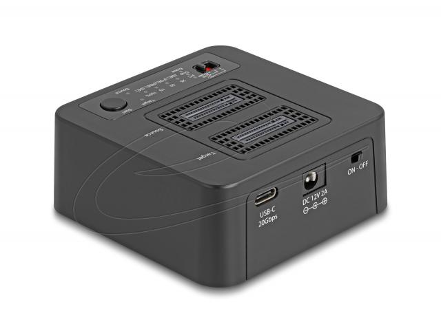 Delock USB 20 Gbps M.2 Docking Station for 2 x M.2 NVMe PCIe SSD with Clone and Erase Function 