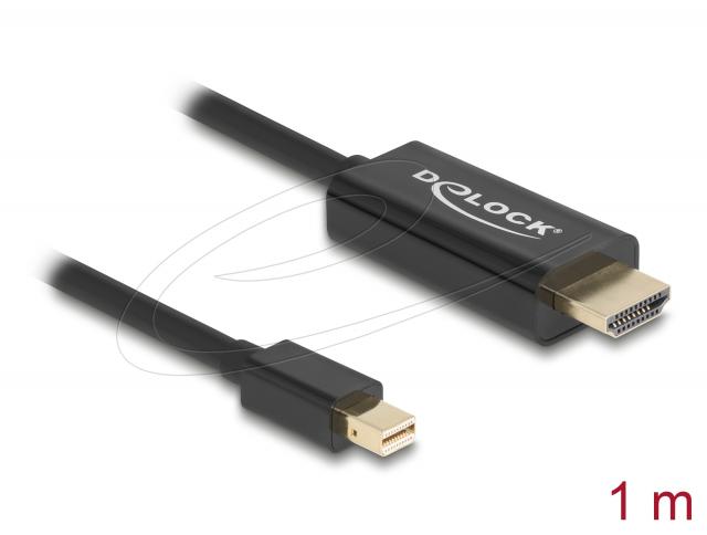Delock Кабел пасивен mini DisplayPort 1.1 към HDMI, 1 m 