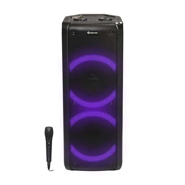 Блутут парти караоке колона Denver BPS-352 с LED осветление, микрофон, 2 x 6,5” woofers 