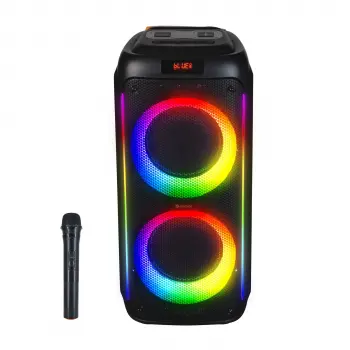 Блутут парти караоке колона Denver BPS-458 с LED осветление, безжичен микрофон, 2*10” woofers