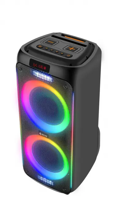 Блутут парти караоке колона Denver BPS-458 с LED осветление, безжичен микрофон, 2*10” woofers 