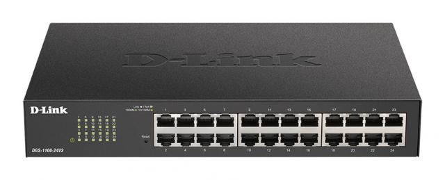 Суич D-Link DGS-1100-24V2, 24 портов 10/100/1000 Gigabit Smart Switch, управляем 