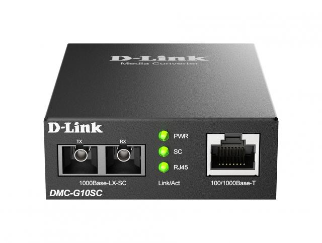 Media Converter D-link DMC-G10SC/E, 100/1000Base-T to 1000Base-LX SC Single-Mode (10 km) 