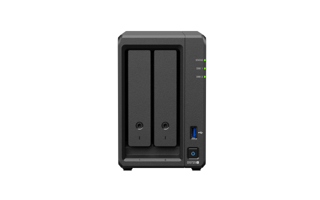 Мрежов сторидж NAS Synology DS725+, за 2 диска 3.5"/2.5", 2 x M.2 NVMe 