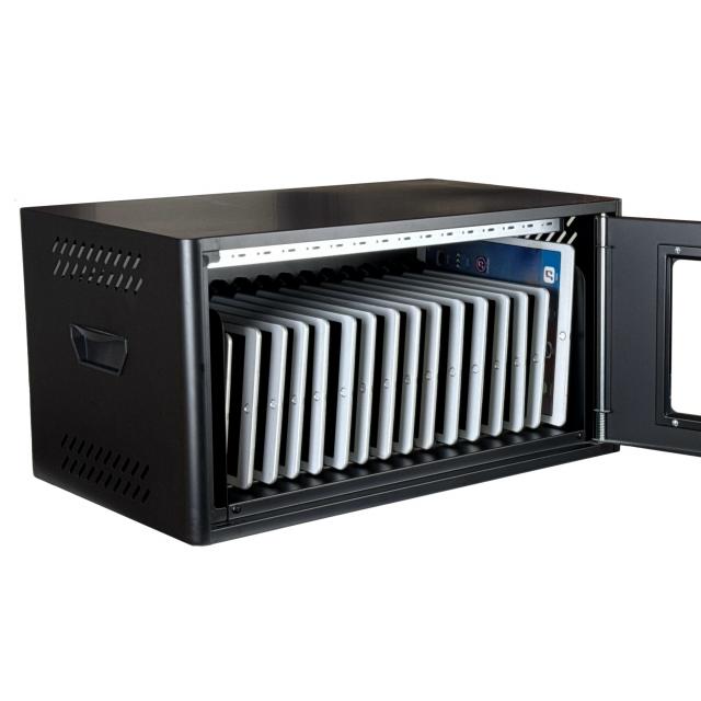 Universal charging cabinet for up to 12 tablets Estillo IP-2312 for wall mounting or freestanding, 12 x USB-C ports 