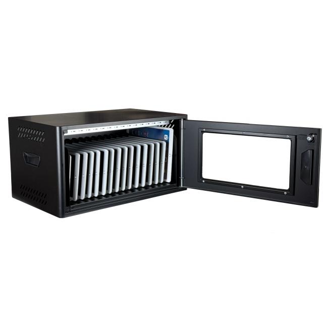 Universal charging cabinet for up to 16 tablets Estillo IP-2316 for wall mounting or freestanding, 16 x USB-C ports 