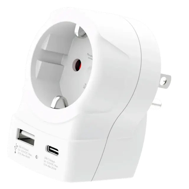 Skross 1500284E Travel adapter Europe to USA+1xUSB A/C, 20W 