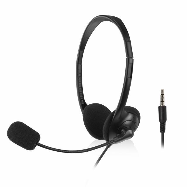 ACT Слушалки с микрофон, 3.5mm жак, 2м 