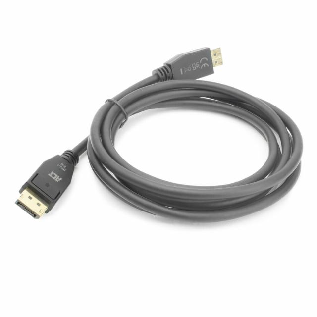 ACT Кабел Display port 2.1 мъжко-мъжко,8К@60Hz,4k@240Hz, 2м, черен 