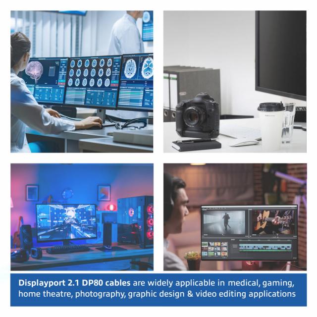 ACT Кабел Display port 2.1 мъжко - HDMI-A мъжко, 3м, черен, булк опаковка 