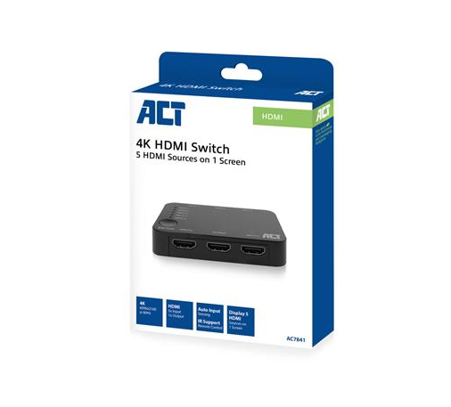 5x 1 HDMI switch, 3D and 4K support, 60Hz 