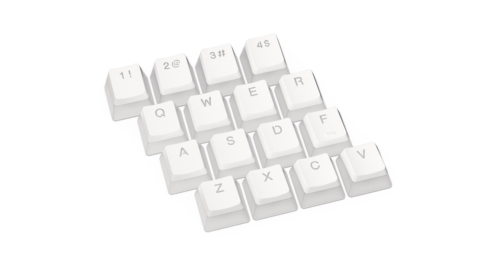 Капачки за механична клавиатура ENDORFY - 104 бр PBT, US Layout, Onyx White