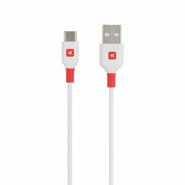 Skross Кабел USB-A 2.0 мъжко- USB-C мъжко, бял,  120 cm, 60w 