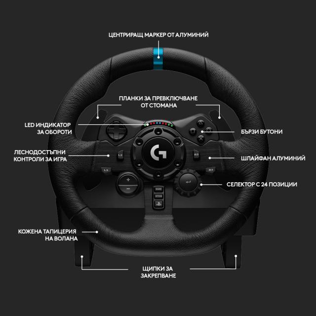 Волан Logitech G923 Sim Racing Wheel, PS4, PS5, PC 