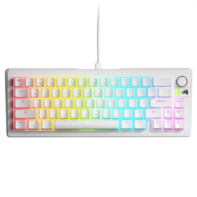 Геймърска механична клавиатура Glorious GMMK 3 65% White - Fox HE Switches 