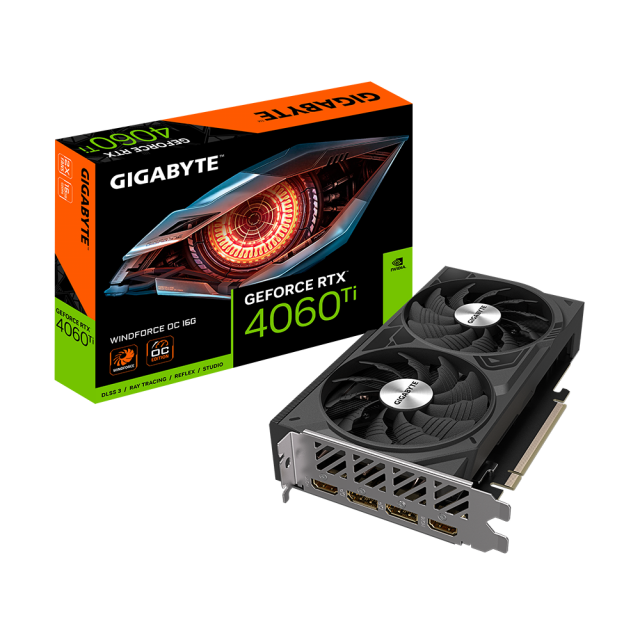 Видео карта GIGABYTE RTX 4060 TI WINDFORCE OC 16GB GDDR6 