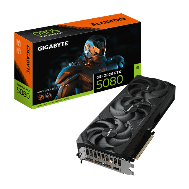 Видео карта GIGABYTE RTX 5080 WINDFORCE OC V2 SFF 16GB GDDR7 