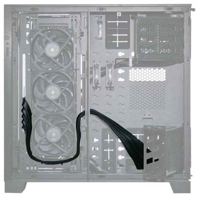 Кабел Lian Li PW-PCIV-4-90X PCIe 4.0 Riser Cable - 900mm, Черен 