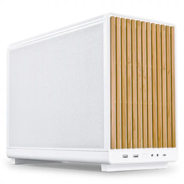 Кутия Lian Li DAN A3-mATX Wood Edition White - Micro Tower 