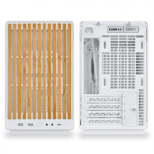 Кутия Lian Li DAN A3-mATX Wood Edition White - Micro Tower 