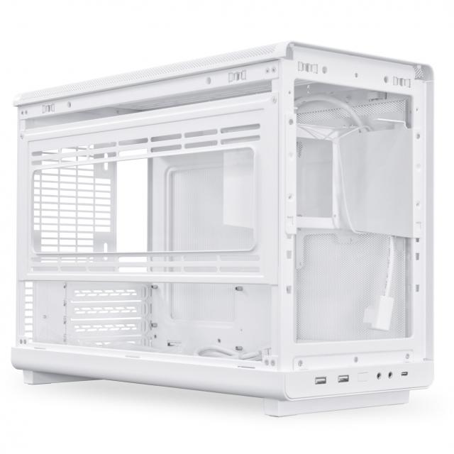 Кутия Lian Li DAN A3-mATX Wood Edition White - Micro Tower 