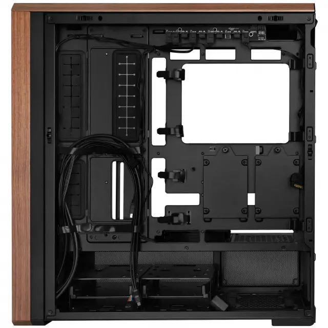 Case Lian-Li LANCOOL 217 Mid-Tower, Tempered Glass, Wood-Black 