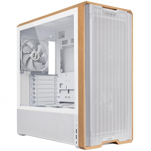 Case Lian-Li LANCOOL 217 Mid-Tower, Tempered Glass, Wood-White 