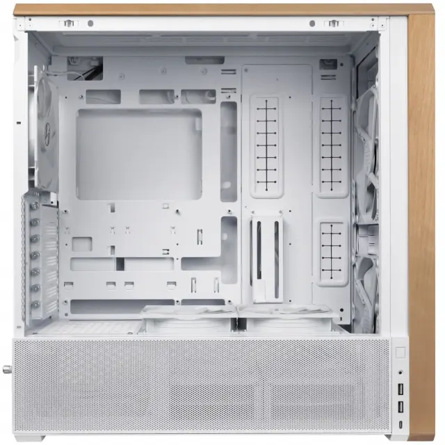 Case Lian-Li LANCOOL 217 Mid-Tower, Tempered Glass, Wood-White 