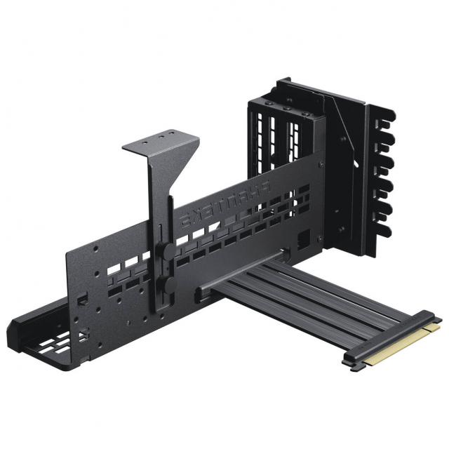 Phanteks Premium PCIe Gen 5 Vertical GPU Bracket, DRGB, with PCIe 5.0 Riser Cable - 220mm, Black 