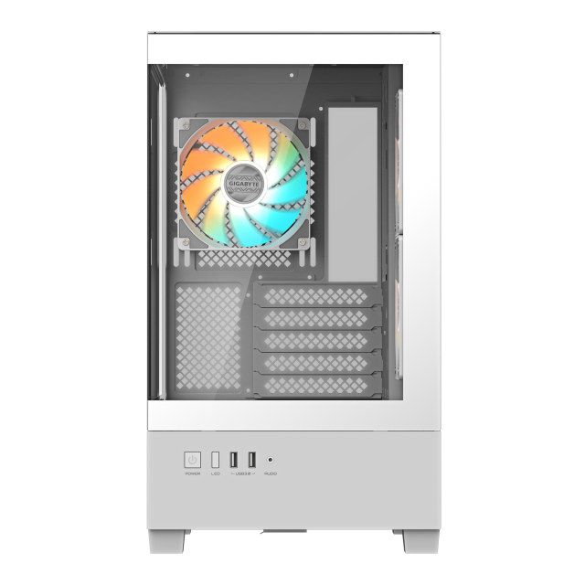 Кутия GIGABYTE C201 PANORAMIC ICE + 3 ARGB Вентилатора 